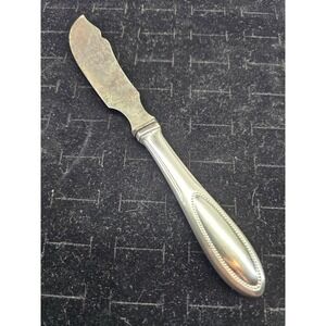 Antique 830 Silver Butter Knife Late 19th‎ Century Beaded Handle Spreader 7.5in